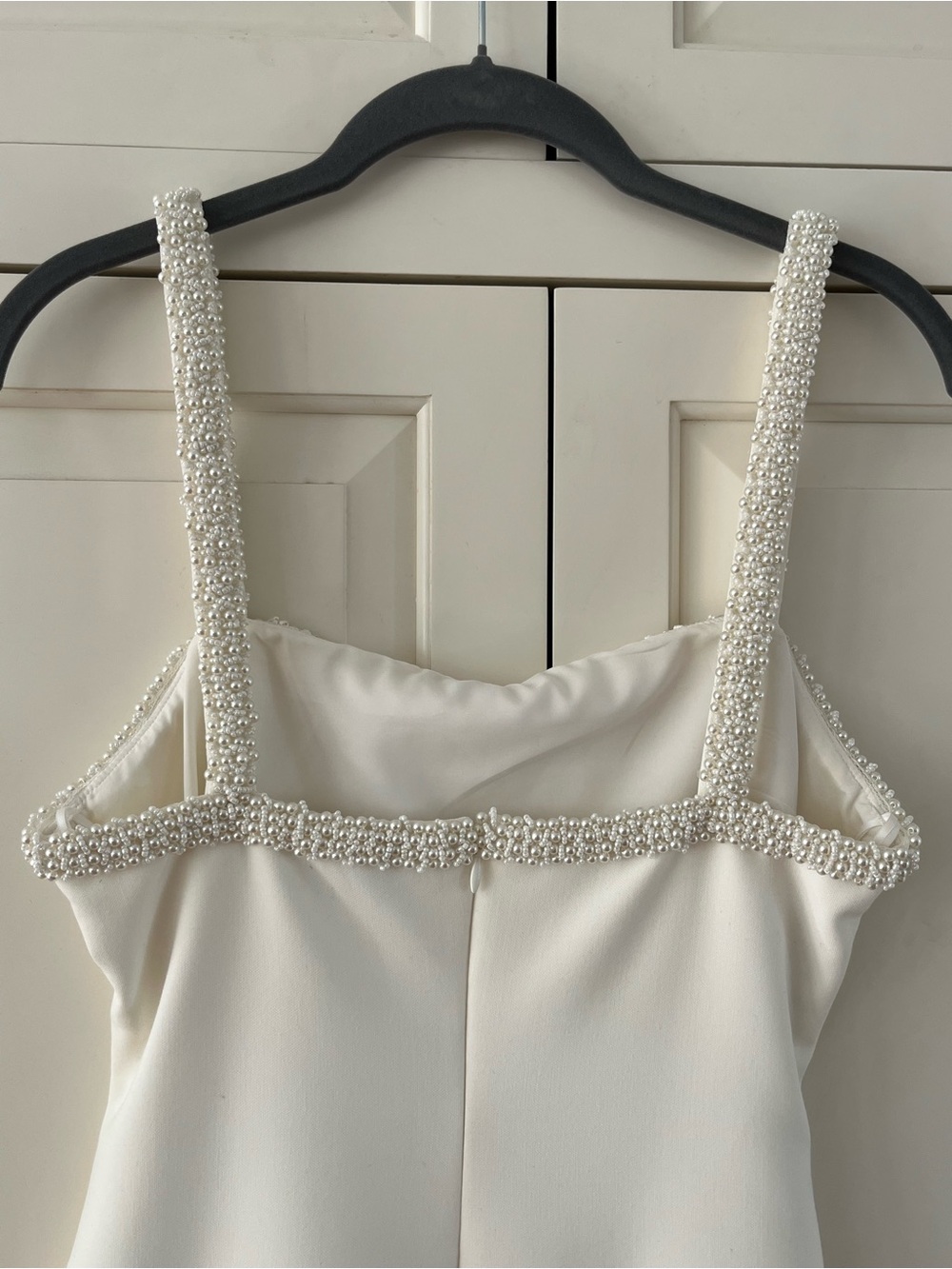 LIKELY Pearl Trim White Sheath Dress Sz 4 - Bridal Shower/Rehearsal/Formal - Picture 5 of 9